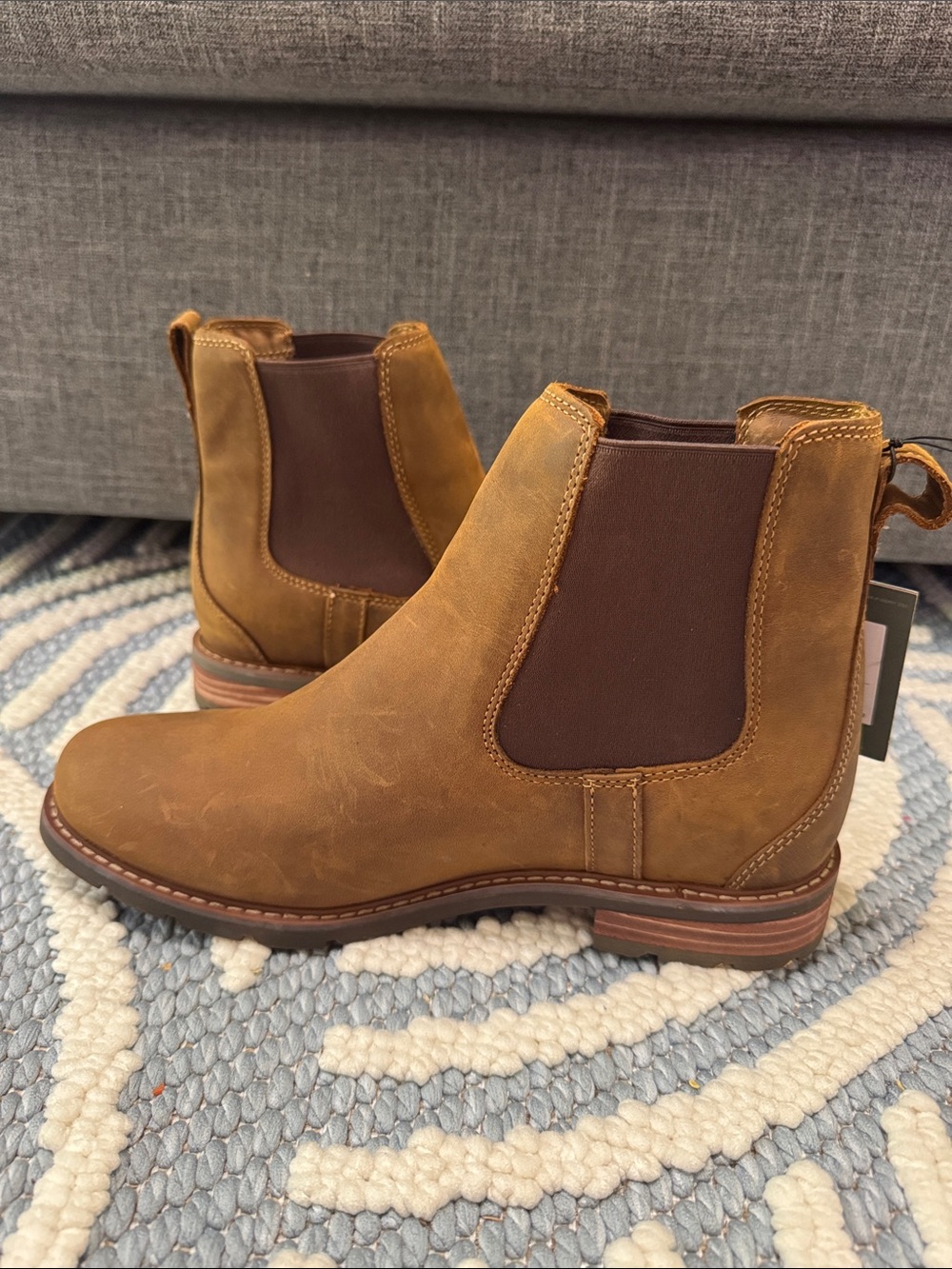 Ariat Wexford Waterproof Chelsea Boots Weathered Brown Leather Size 9.5 NWT - Picture 3 of 8